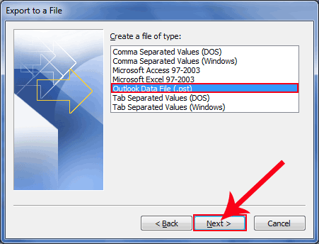 outlook data file