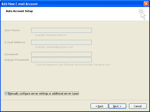 auto account setup