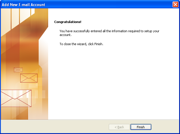 set up Gmail in Outlook successful