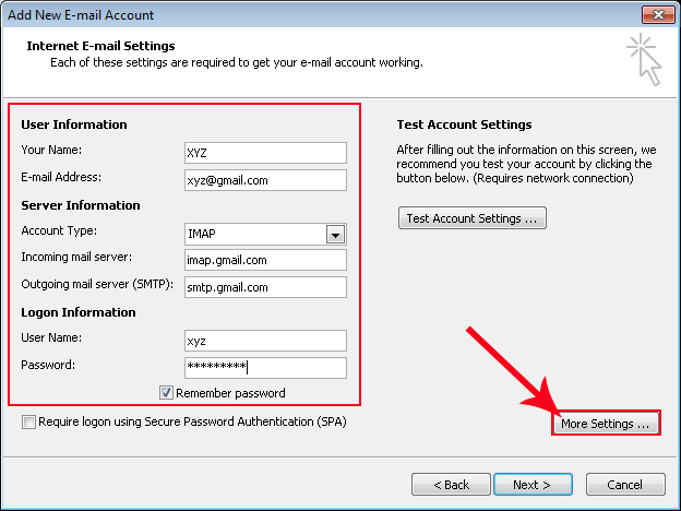 more settings to convert imap to pop3