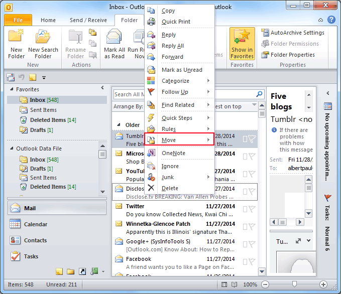 move message from outlook outbox