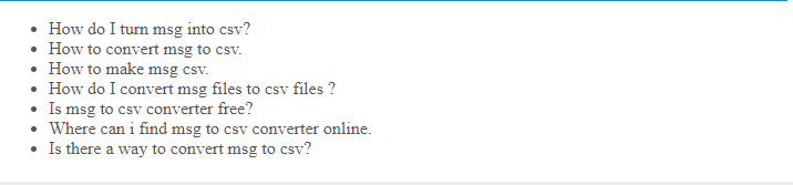 msg to csv query