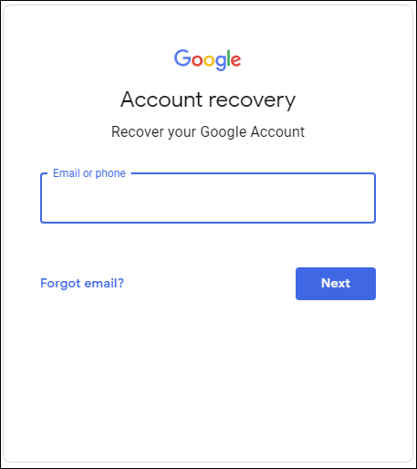 Google Account recovery
