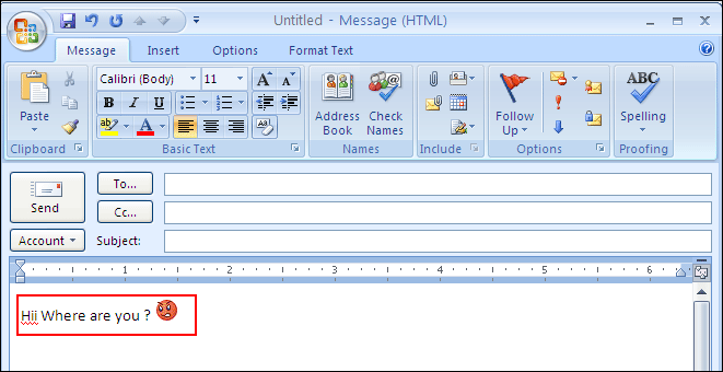 write and press enter to add colorful smiley