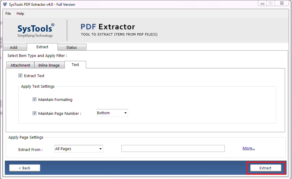 begin extraction