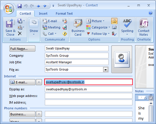 add email id to receive plain text