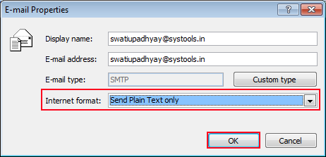 send plain text only