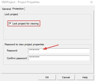 lock vba project file