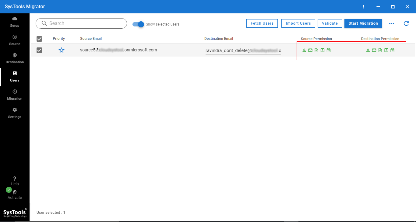 click on start migration to migrate office 365 domain