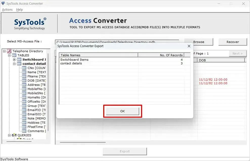 Convert Access to Excel