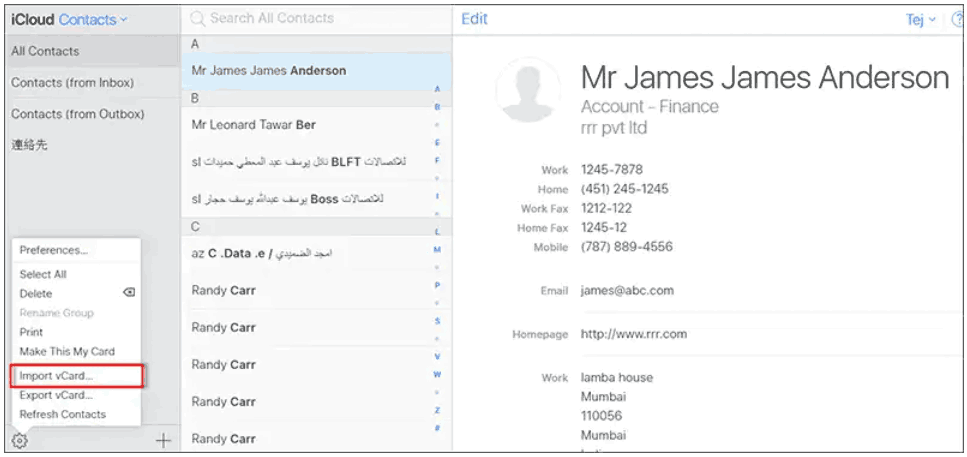 import hotmail contacts to iCloud 