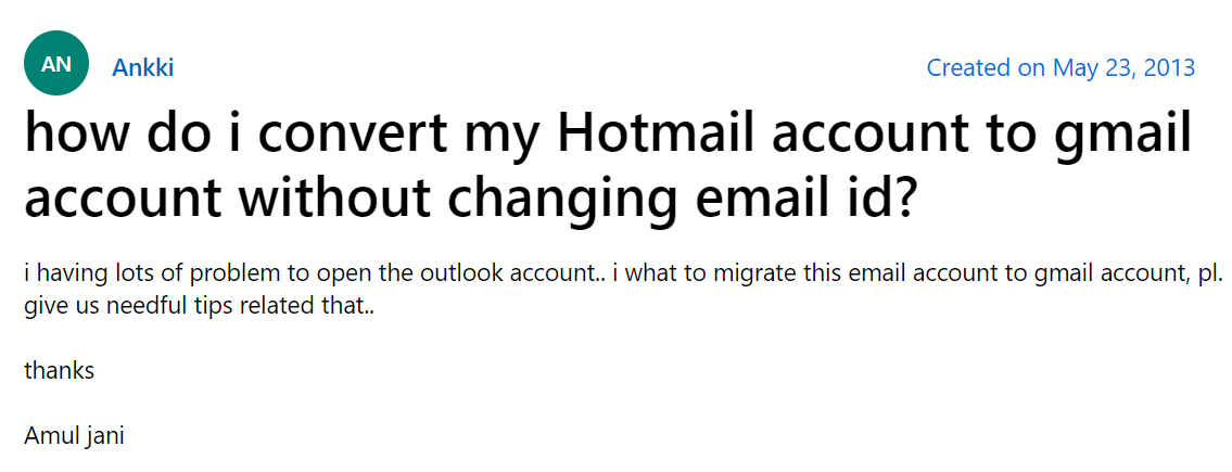 перенести электронную почту Hotmail в Gmail 