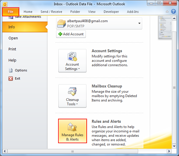 click on rules and alerts to resolve