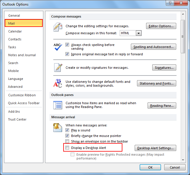 click on mail option available to resolve