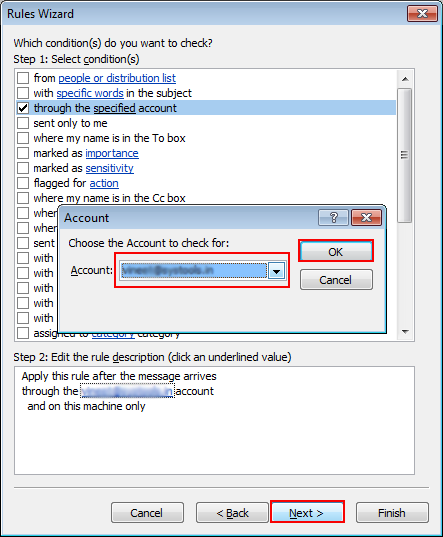 click OK button and next