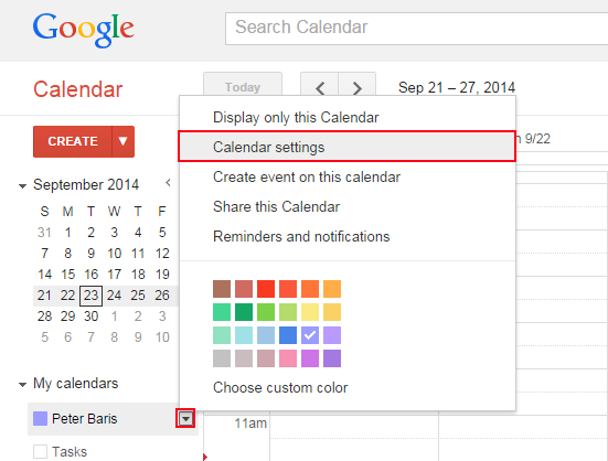 Click on Calendar