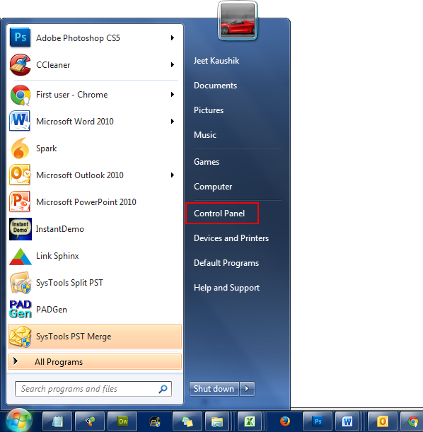 open two email accounts in outlook