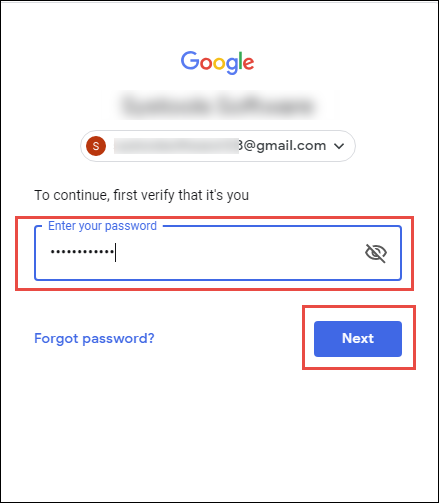 Enter Gmail Credentials