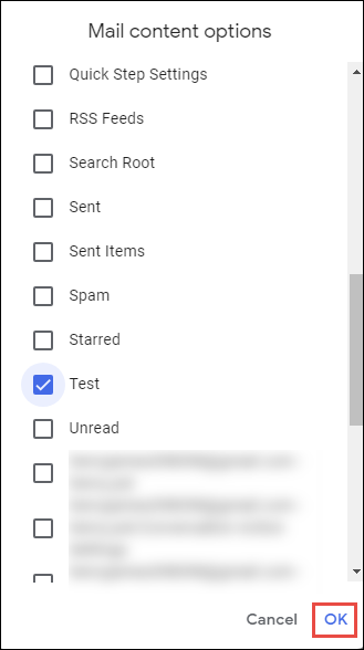 Mail Content Options