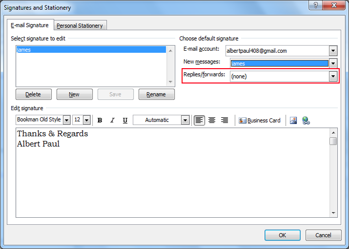how to make a signature at the end of an email outlook