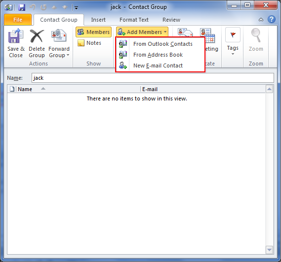 Three options to import from excel