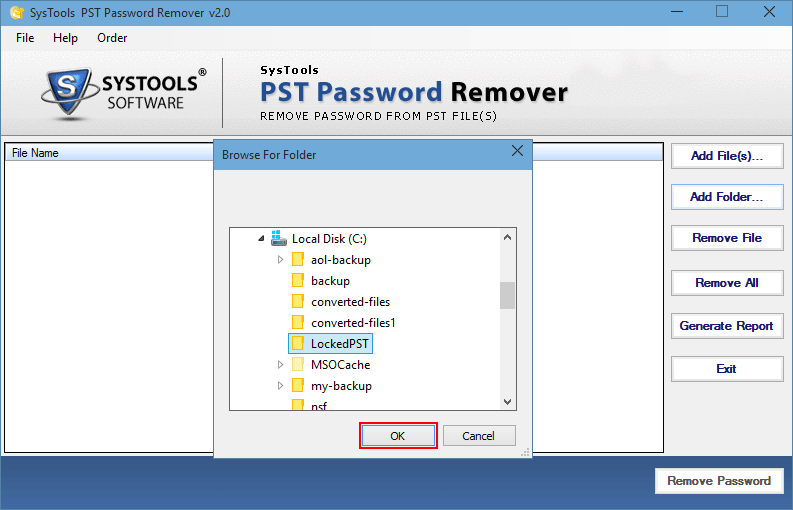browse locked PST files