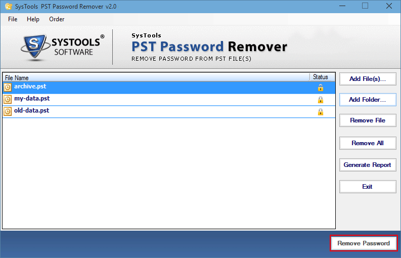 Click on Remove Password