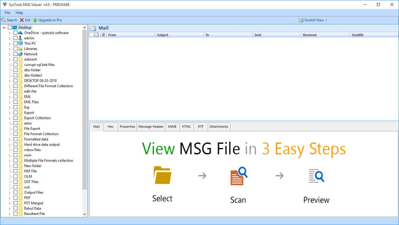 MSG-Dateierweiterungs-betrachter