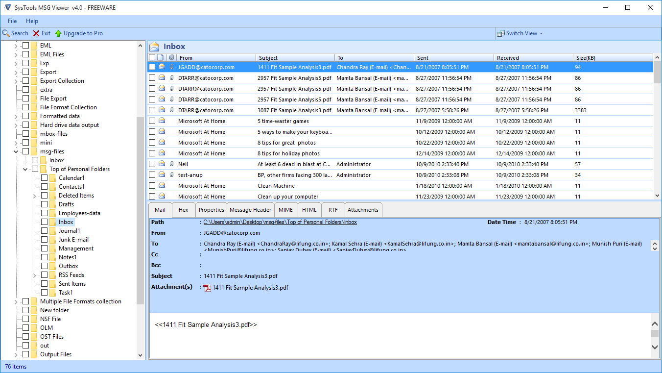 MSG File Viewer Tool