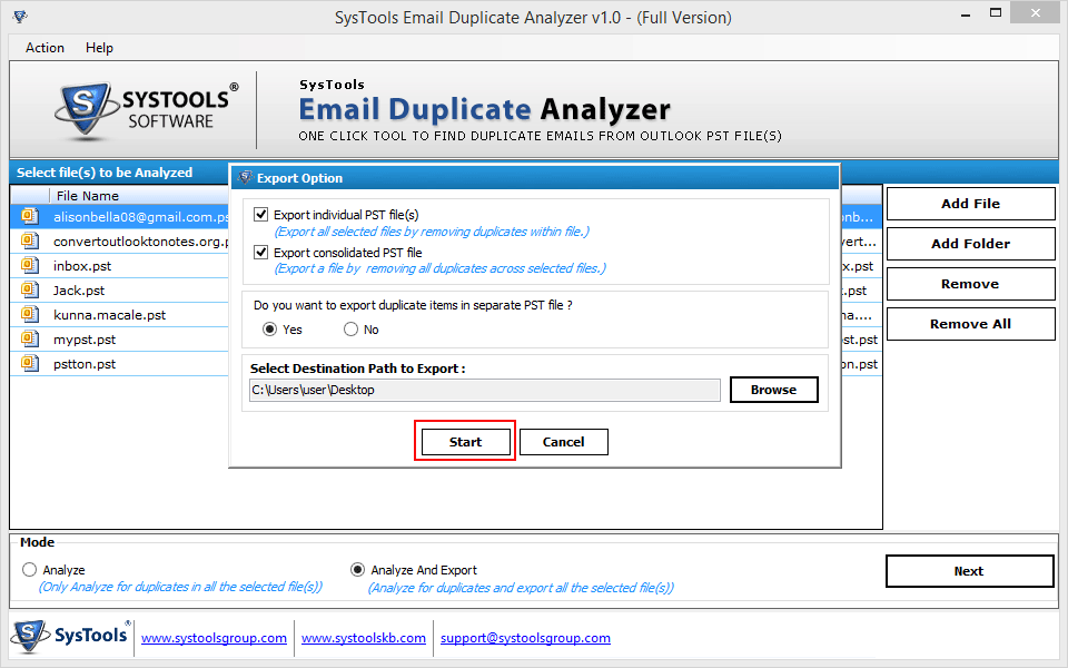 Analyze duplicate emails