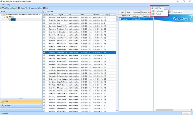 Software di visualizzazione MBOX