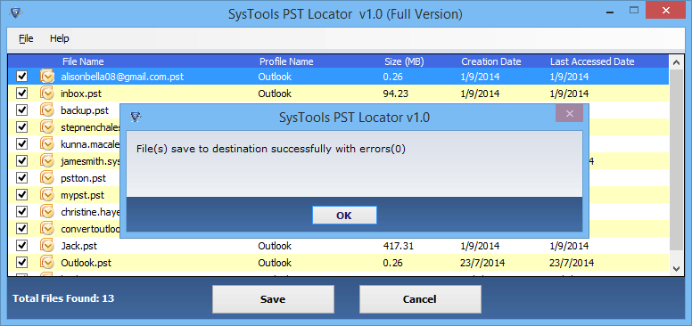 Locate PST Files