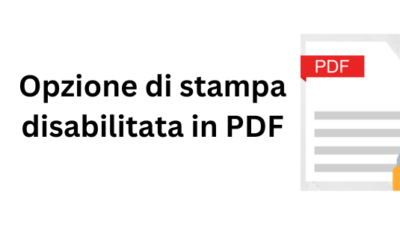 Opzione di stampa disabilitata in PDF